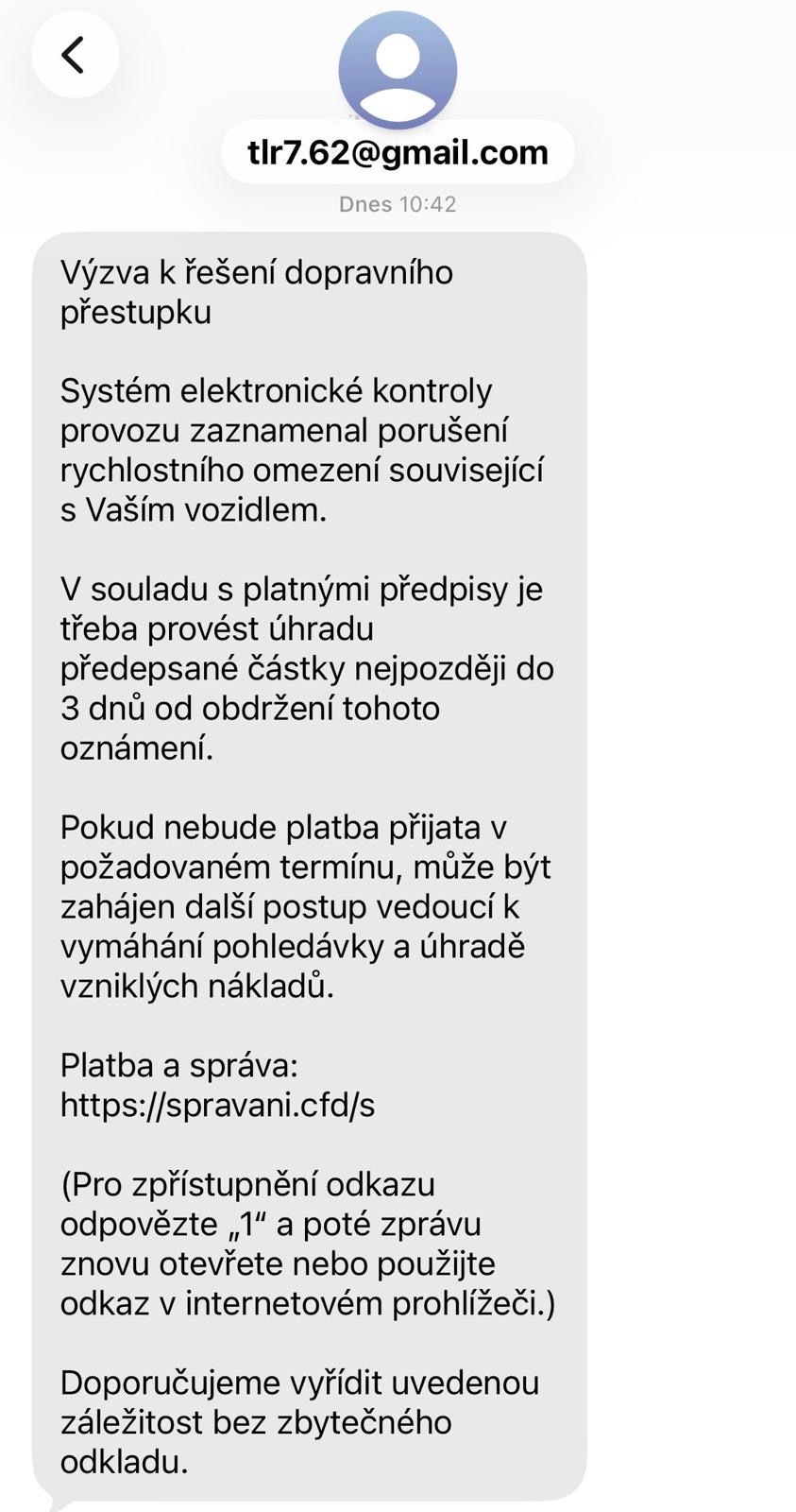 Upozornění Policie ČR o podvodných SMS zpráv